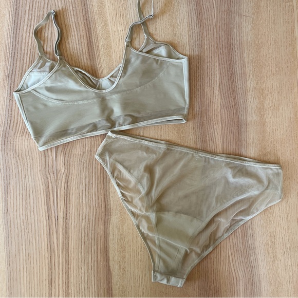 Heist Sheer Bralette and Sheer Brief Set in Sage - Picture 2 of 10
